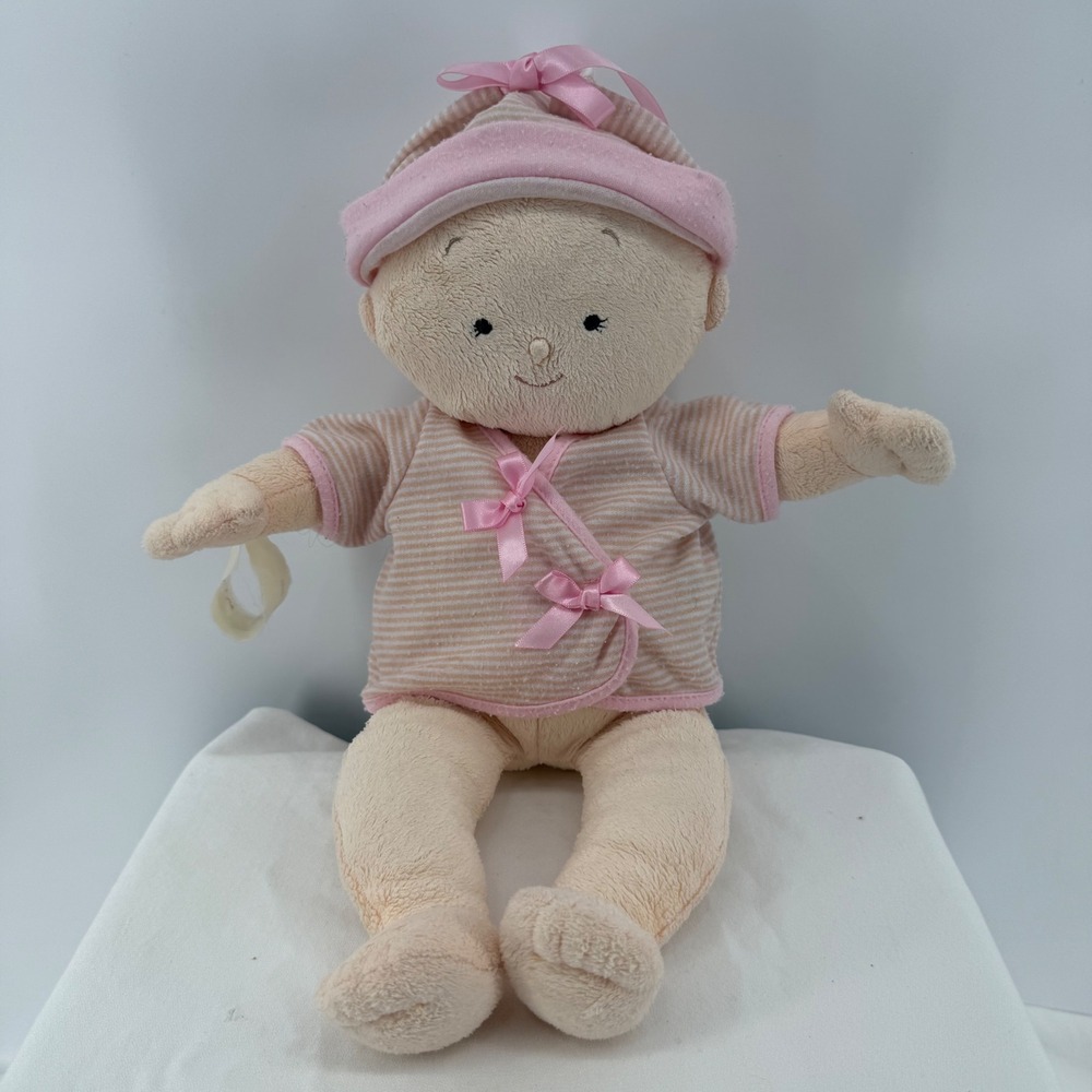 '08 North American Bear Co Plush Terry Cloth Doll Pink Hat NEW OLD STOCK RETIRED